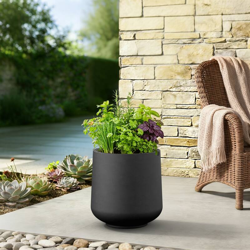 Upgraded Interior Concrete Tall Round Planter for Outdoor Indoor