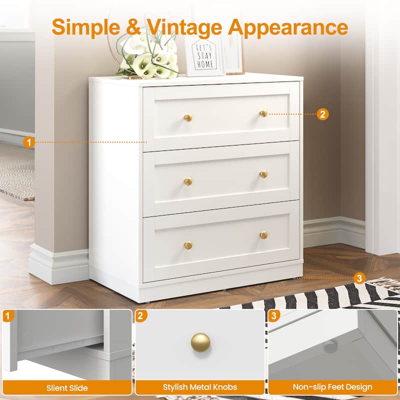 Wood 3 Drawer Dresser