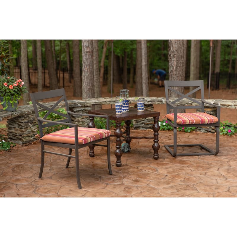 Sunbrella Solid Fabric 2-Piece Indoor/Outdoor Seat Pad Cushion, 18"W x 18"L