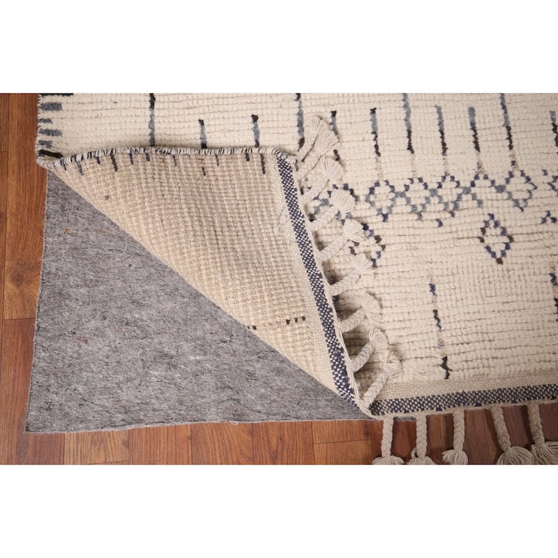 Earth Tone Moroccan Area Rug Hand-Knotted Wool Carpet - 6'0"x 9'7"