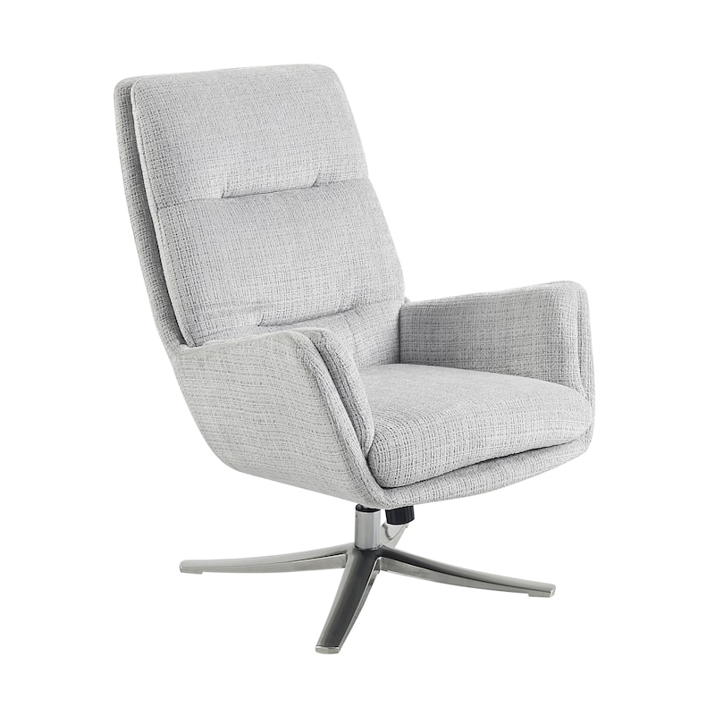 Pax 29" Chenille Swivel Chair with Ottoman - Metal Base
