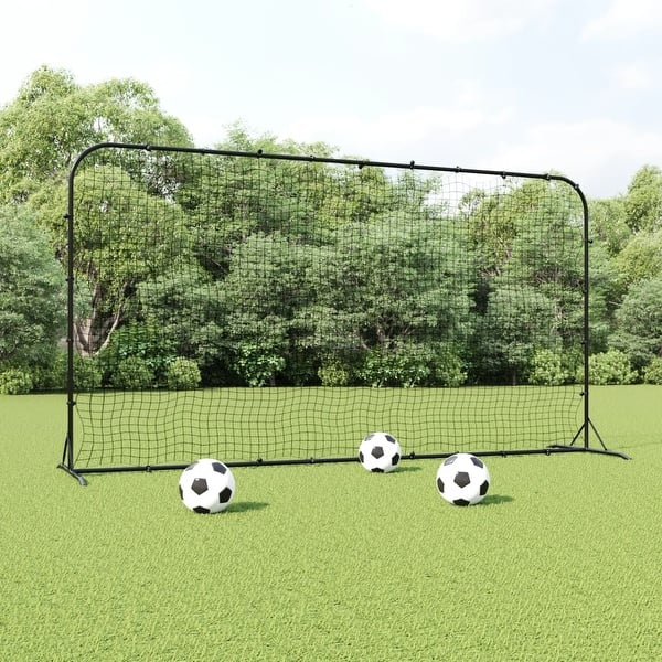 slide 2 of 6, vidaXL Football Rebounder Net Black 144.1"x35.4"x72" HDPE