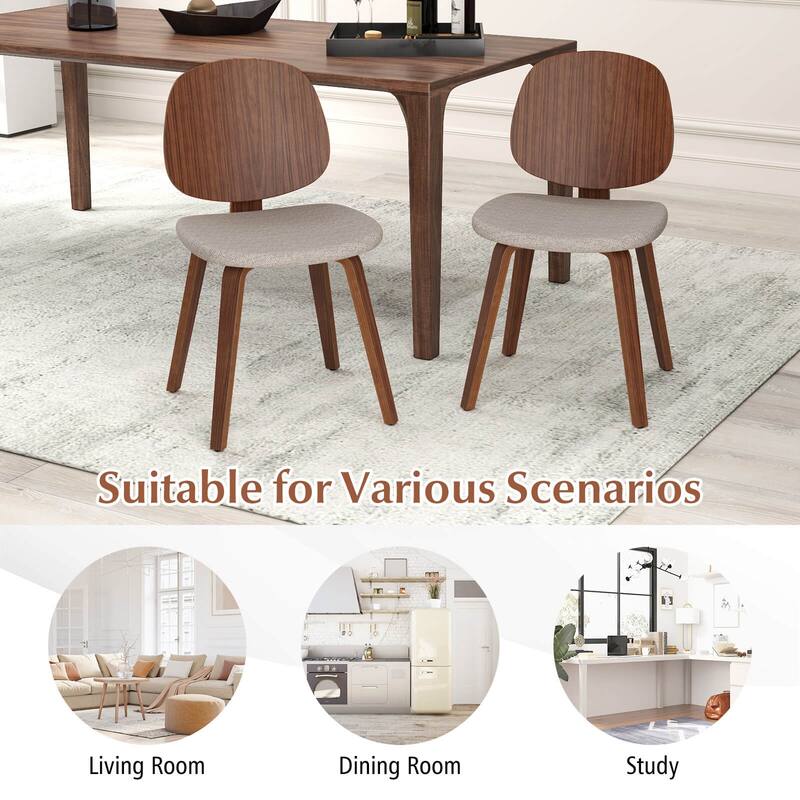 Costway Modern Dining Chair Set of 2/4 Chenille Kitchen Chair Armless