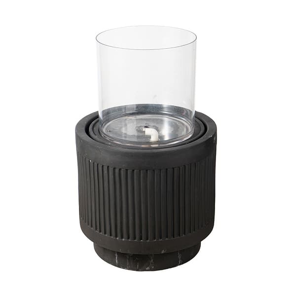 slide 2 of 5, A&B Home Ribbed Black Base with Clear Glass Top Fountain