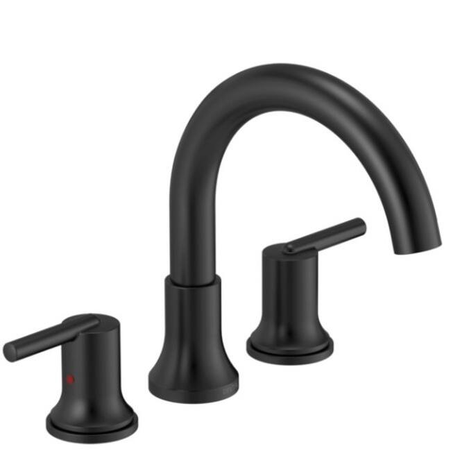 Delta Trinsic Deck Mounted Roman Tub Filler Trim with Metal Lever