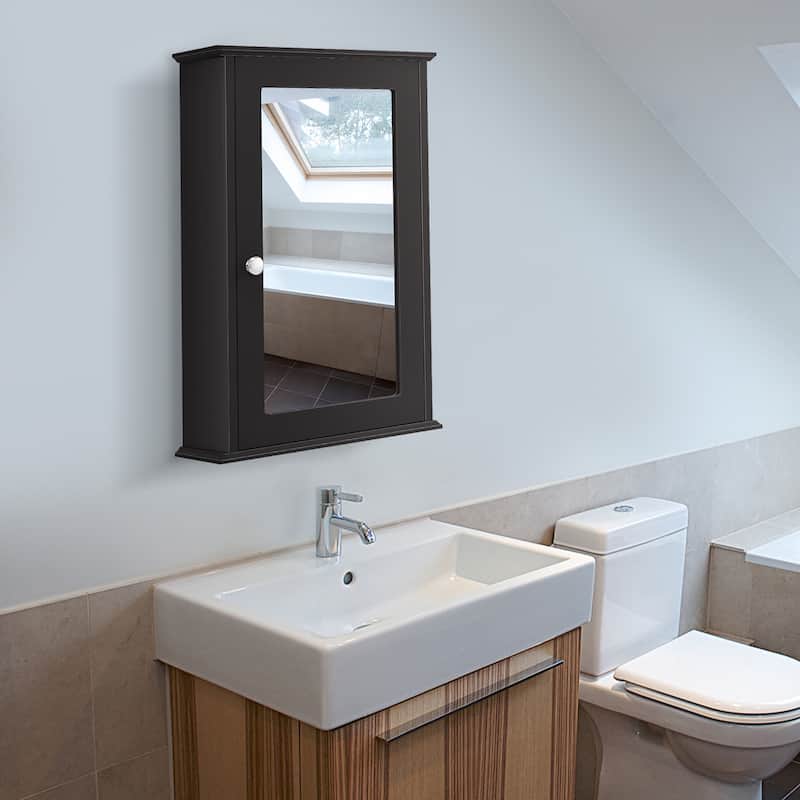 Mirrored Bathroom Cabinet Wall Mount Storage Cabinet with Single Door