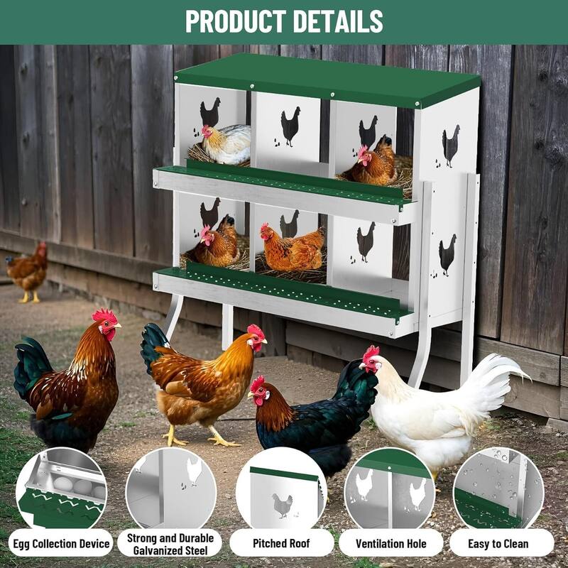 Chicken Nesting Boxes with Roll Out Egg Collection and Legs