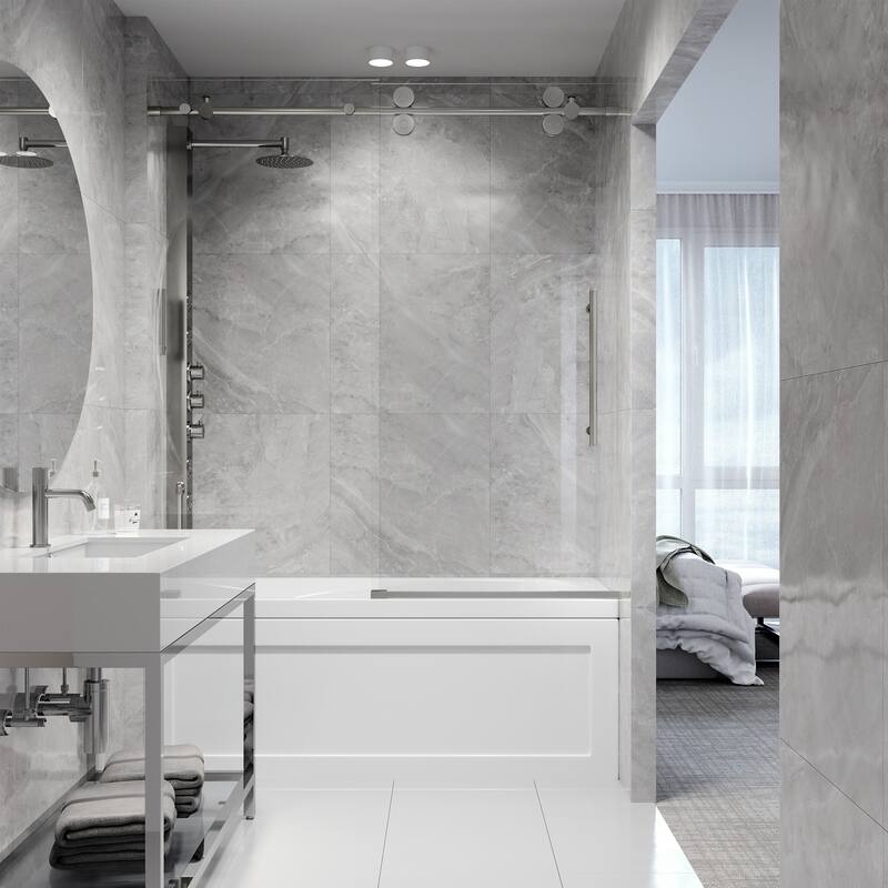 VIGO Elan 56" to 60" W x 66" H Frameless Sliding Tub Door