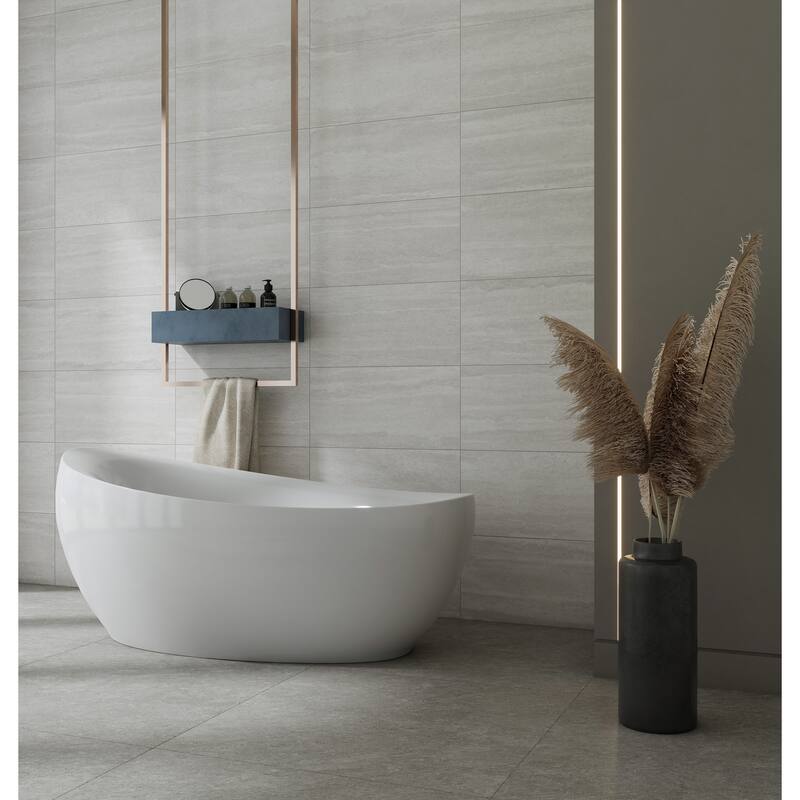 Monument 12 in. x 24 in. Glazed Porcelain Wall and Floor Tile - Fawn Matte - 12 in. x 24 in.