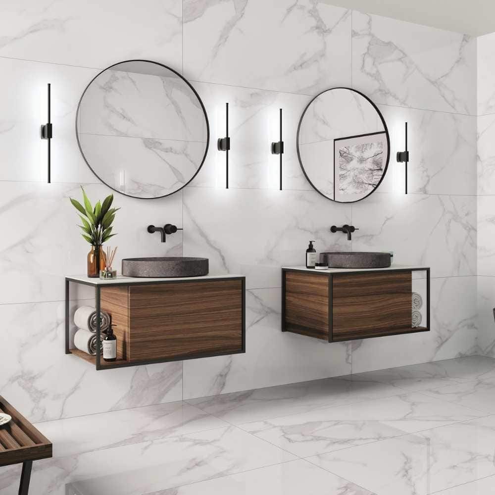Adonis Pure 24x48 White Satin Porcelain Tile - Floor, Wall - Large Format