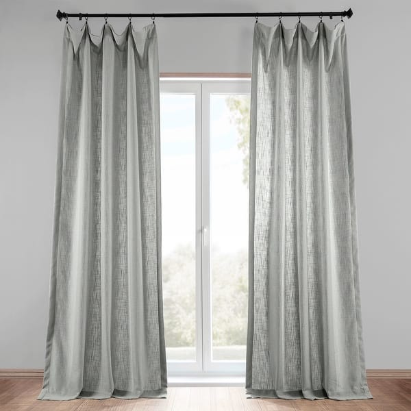 slide 1 of 30, Exclusive Fabrics Heavy Faux Linen Curtain (1 Panel) Ash Grey - 50 X 108