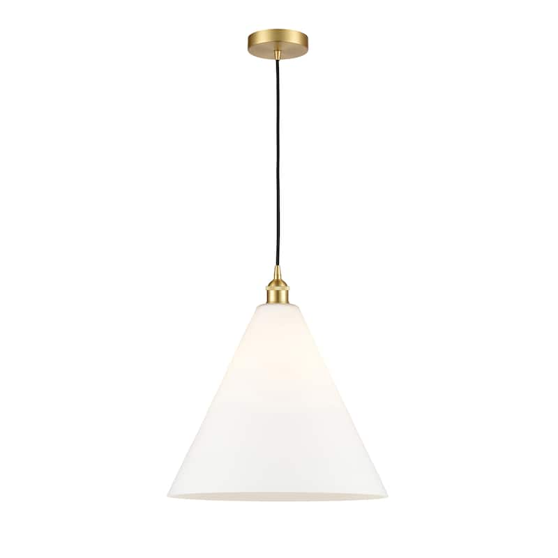 Innovations Lighting Berkshire - 1 Light 16" Cord Hung Mini Pendant - Satin Gold/Matte White