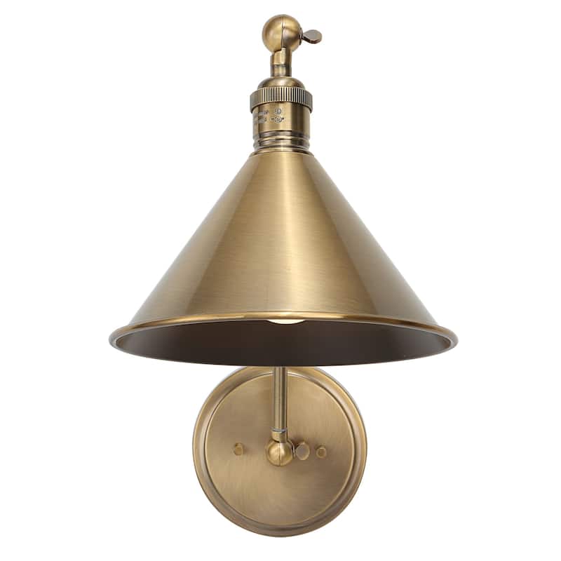 1 Light Brass Finish Adjustable Wall Sconce - 28"
