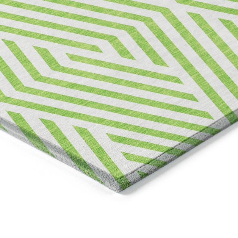 Machine Washable Indoor/ Outdoor Modern Diamonds Chantille Rug