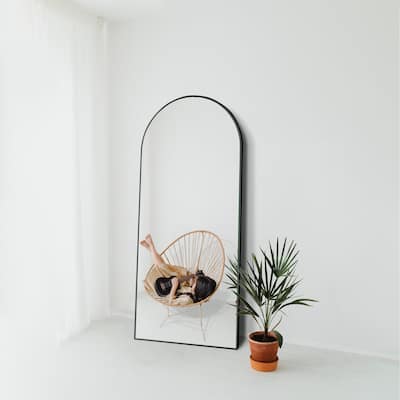 Modern Black Freestanding Arch Mirror Full-Length Floor Mirror - 70.8"x23.6"