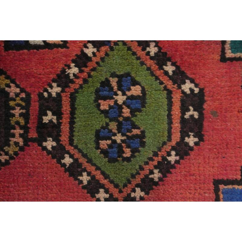 Hand Knotted Oriental 100% Wool Carpet Traditional Geometric Pink Tabriz Runner Rug - 10' 0'' X 2' 5''