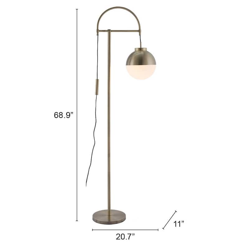 Waterloo Floor Lamp White & Bronze