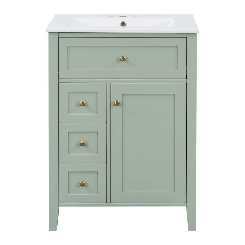 GDFStudio - Julian Hartwell 24-Inch Freestanding Bathroom Vanity with Smart Storage