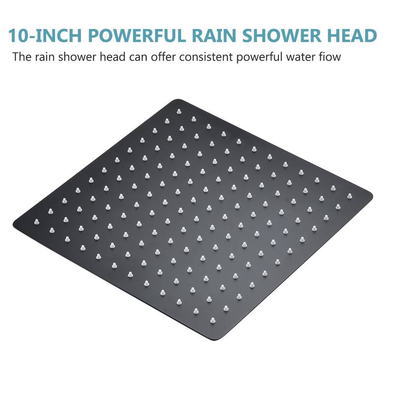 Proox 10" Wall mount Rainfall Square ShowerHead Bathroom Dual-way out Shower Handheld faucet - 10