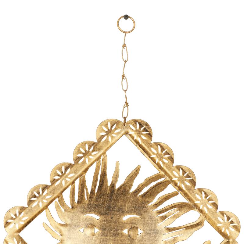 Gold Iron Eclectic Windchime 30 x 14 x 1 - 14 x 1 x 30
