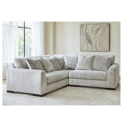 Signature Design by Ashley Regent Park Pewter 3-Piece Sectional - 93"W x 93"D x 39"H