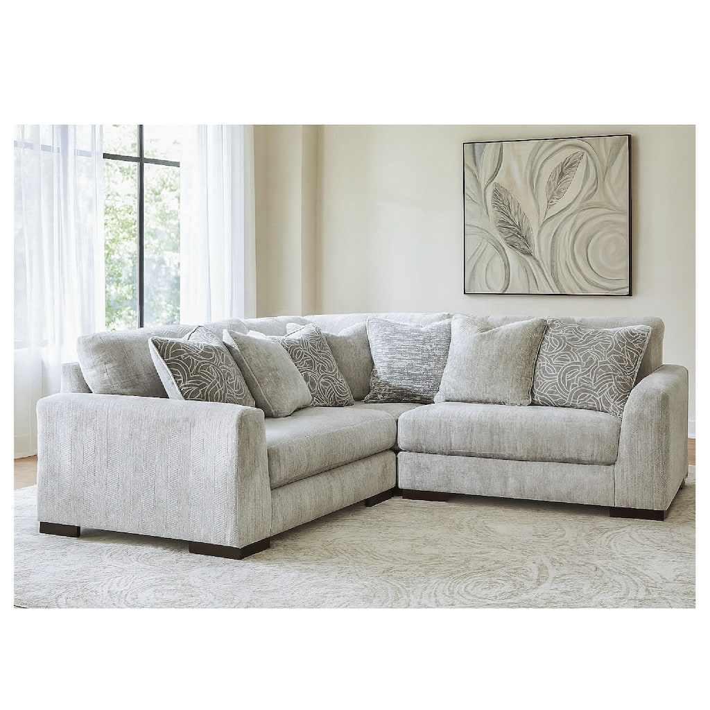 Signature Design by Ashley Regent Park Pewter 3-Piece Sectional - 93"W x 93"D x 39"H