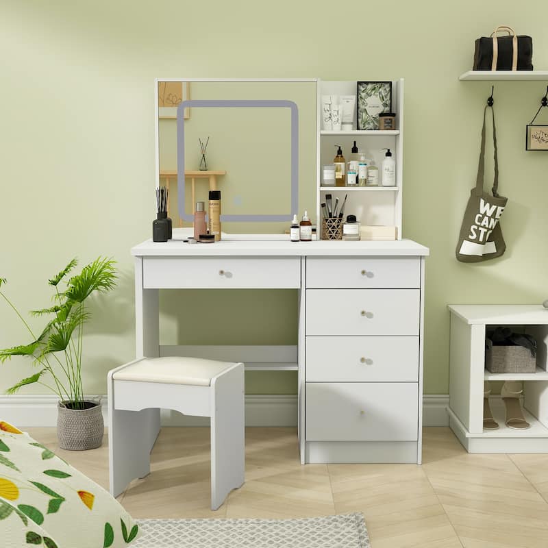 Makeup Vanity Set with 3 model Light & Stool