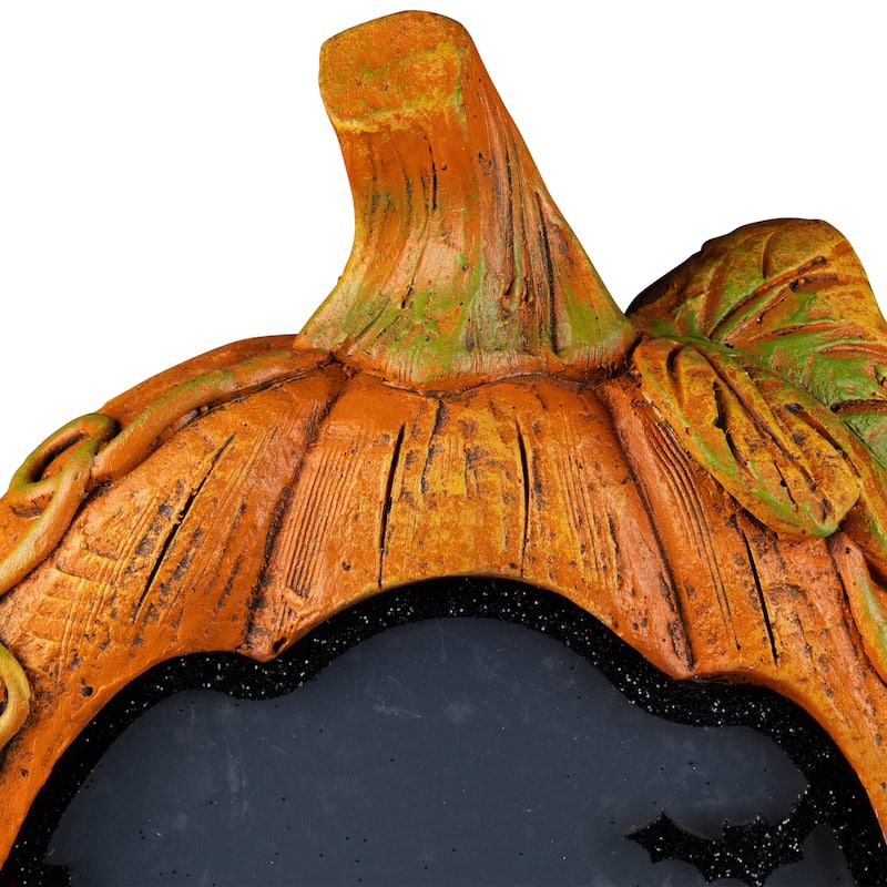 Witch Stirring Flickering Cauldron Scene Inside Pumpkin Halloween Decoration - 13" - LED Orange Light