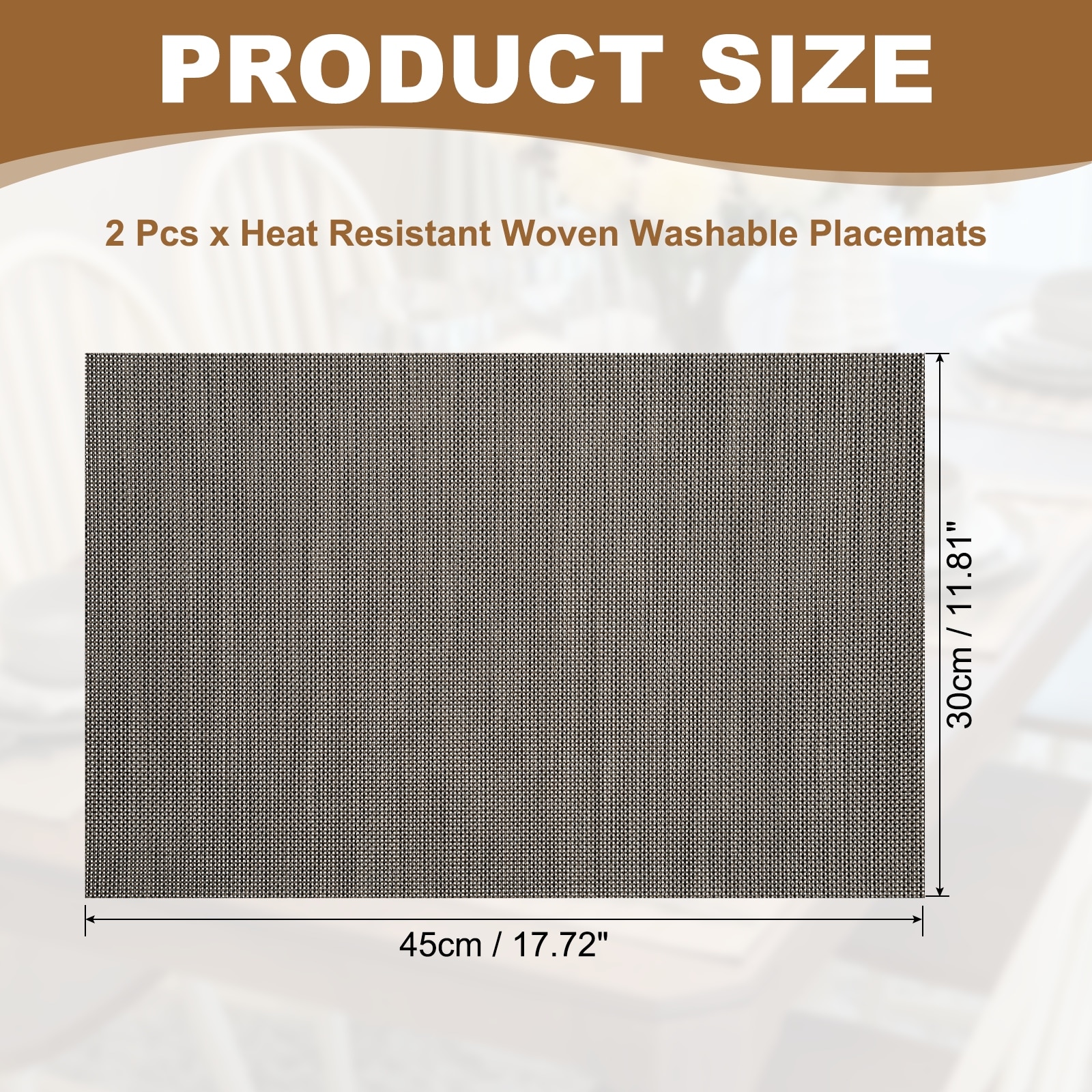 Faux Linen Placemats, Heat Resistant Place Mats Machine Washable Non-Slip Cloth Placemats for Dining Table Kitchen