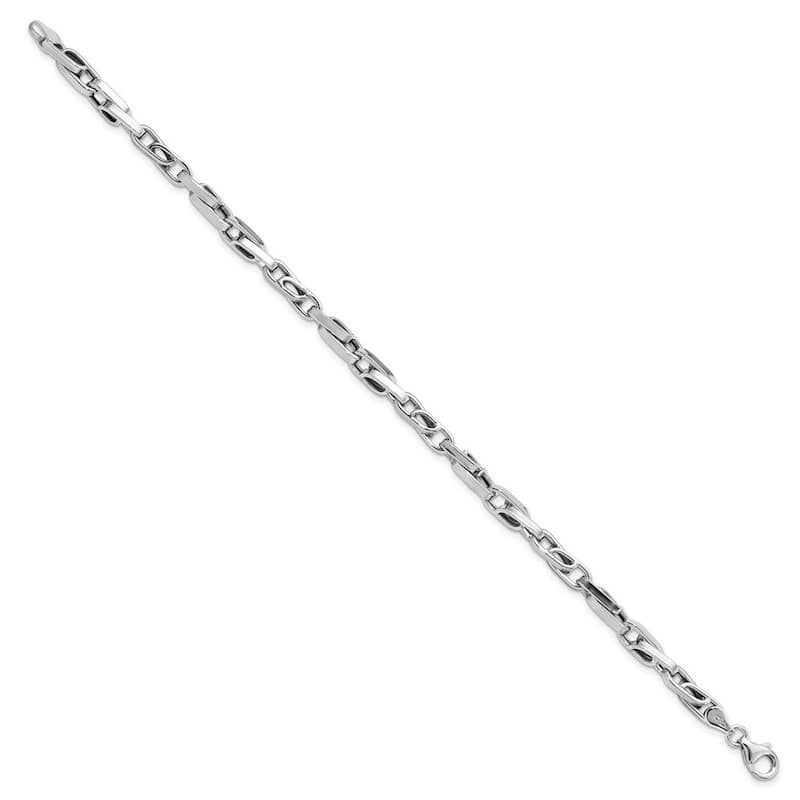 Curata 14k White Gold 8.25" Mens 5mm Heavy Intertwined Link Bracelet