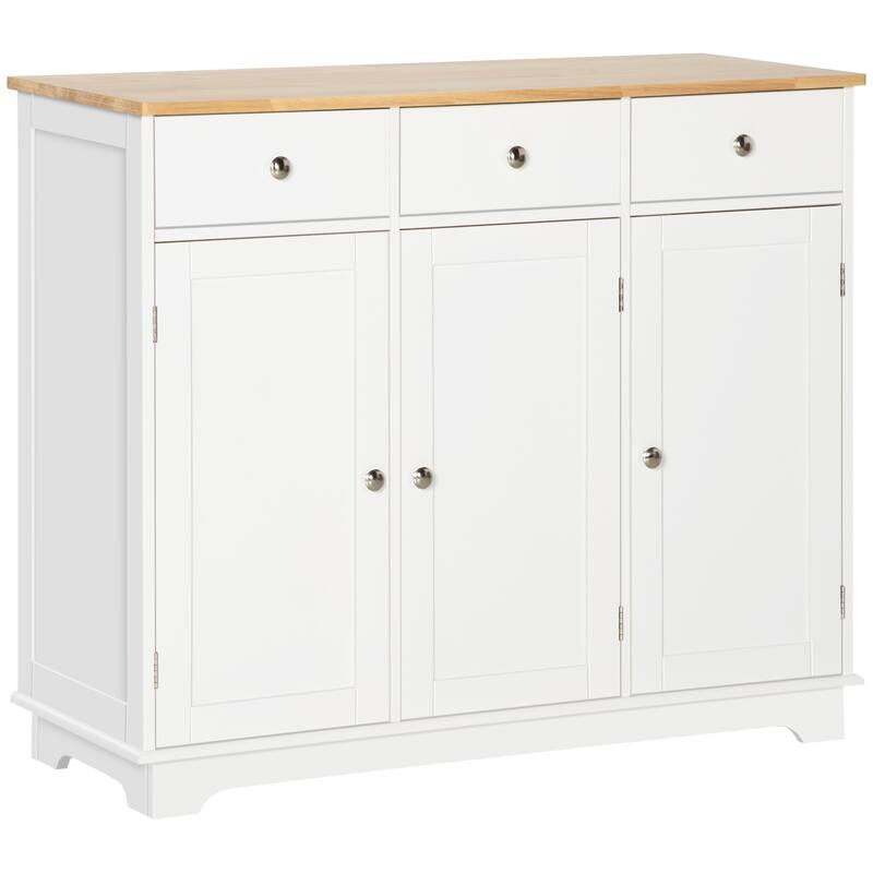 Buffet Cabinet Coffee Bar Cabinet with Wood Countertop, Kitchen Storage Cabinet with Adjustable Shelves