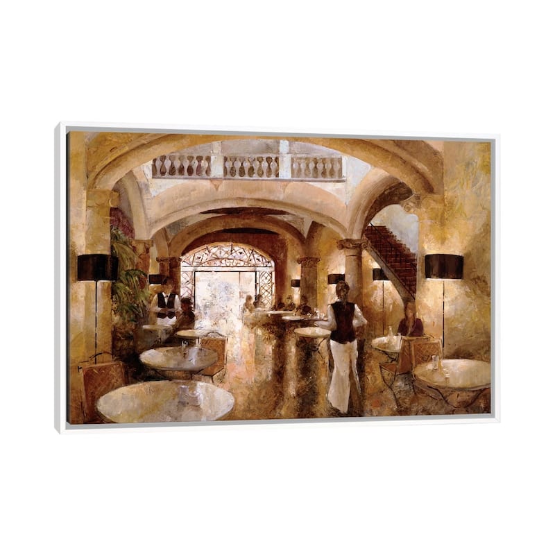 iCanvas "Patio Cappuccino" by Noemi Martin Framed - White - 18x26