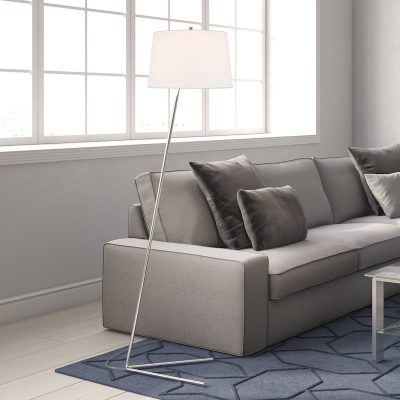 Markos Floor Lamp in Silver Nickel Finish