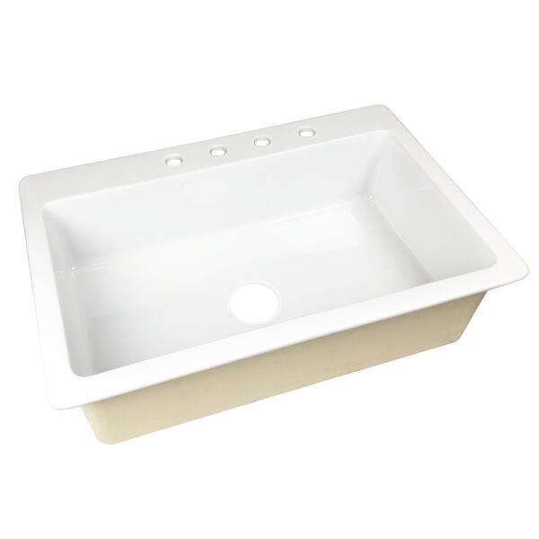 Vitreous China single bowl kitchen drop-in sink Vitreous China single bowl kitchen drop-in sink