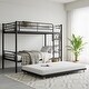 preview thumbnail 5 of 9, Black Twin Size Metal Bunk Bed with Trundle, Ladder and Full-Length Guardrail, Noise Free