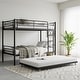 preview thumbnail 5 of 10, Twin over Twin Bunk Bed with Additional Trundle bed, Black