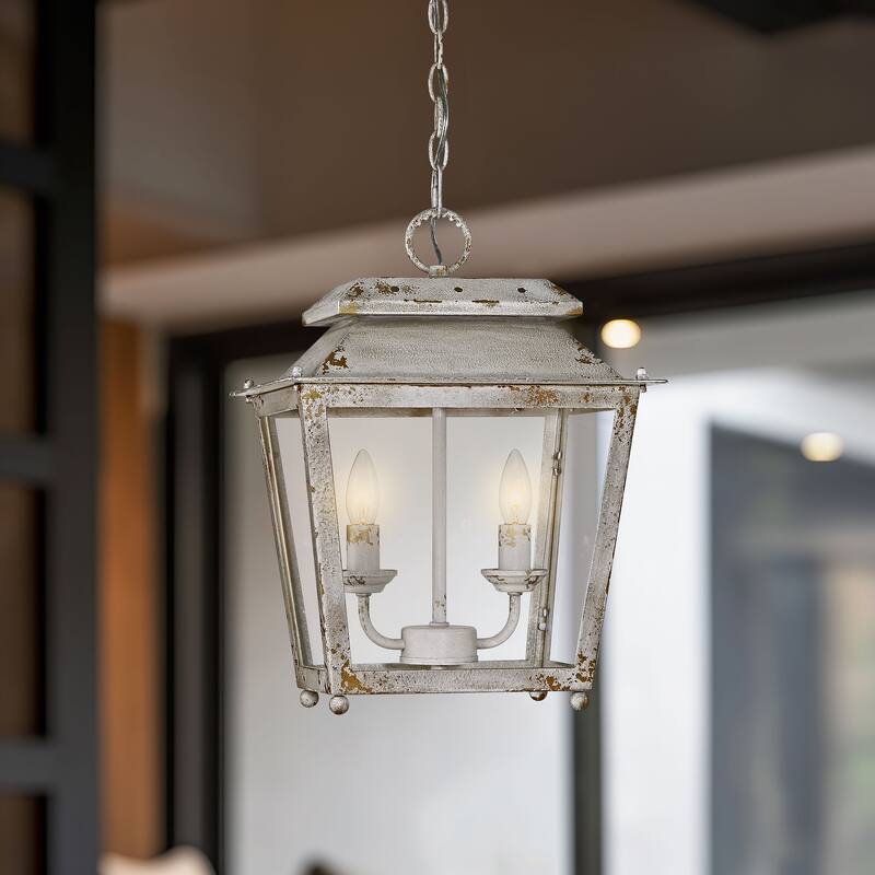 Golden Lighting Abingdon 2-light Pendant in Antique Ivory - Gold