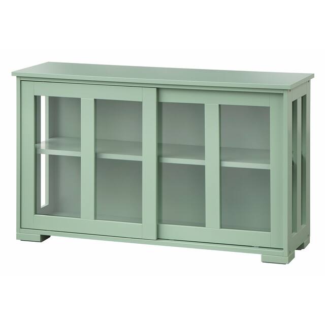 Porch & Den Jefferson Sliding Glass Door Stackable China Cabinet - Mint