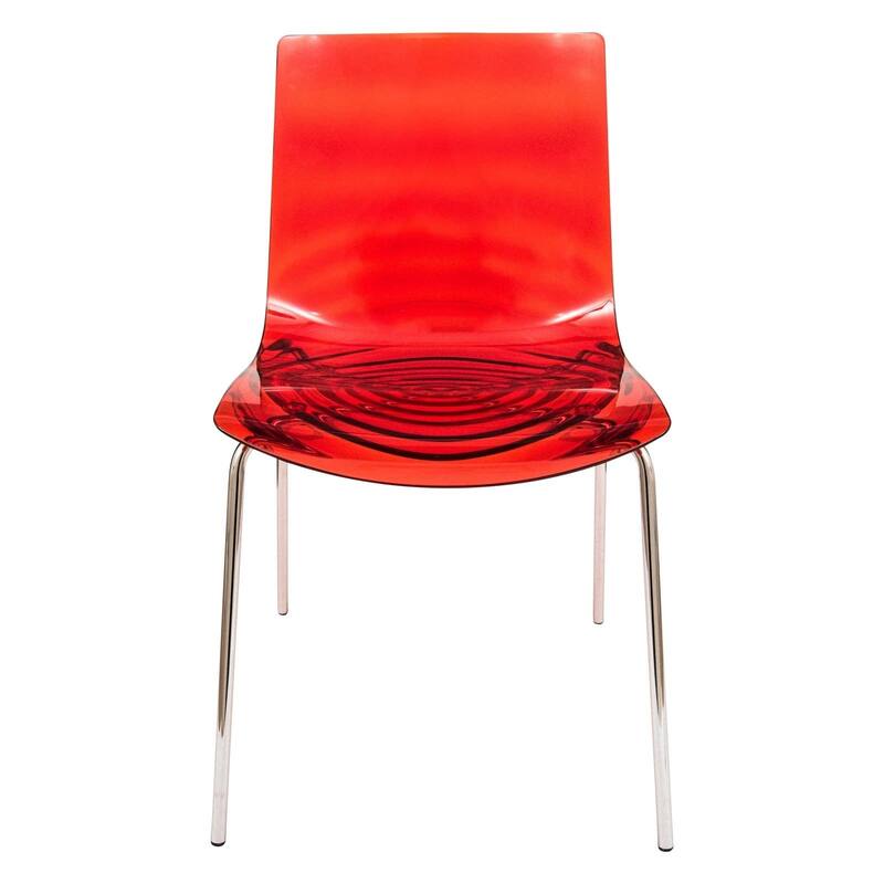 Astor Acrylic Dining Chair with Chrome Legs (Set of 2) Modern Accent Side Chair
