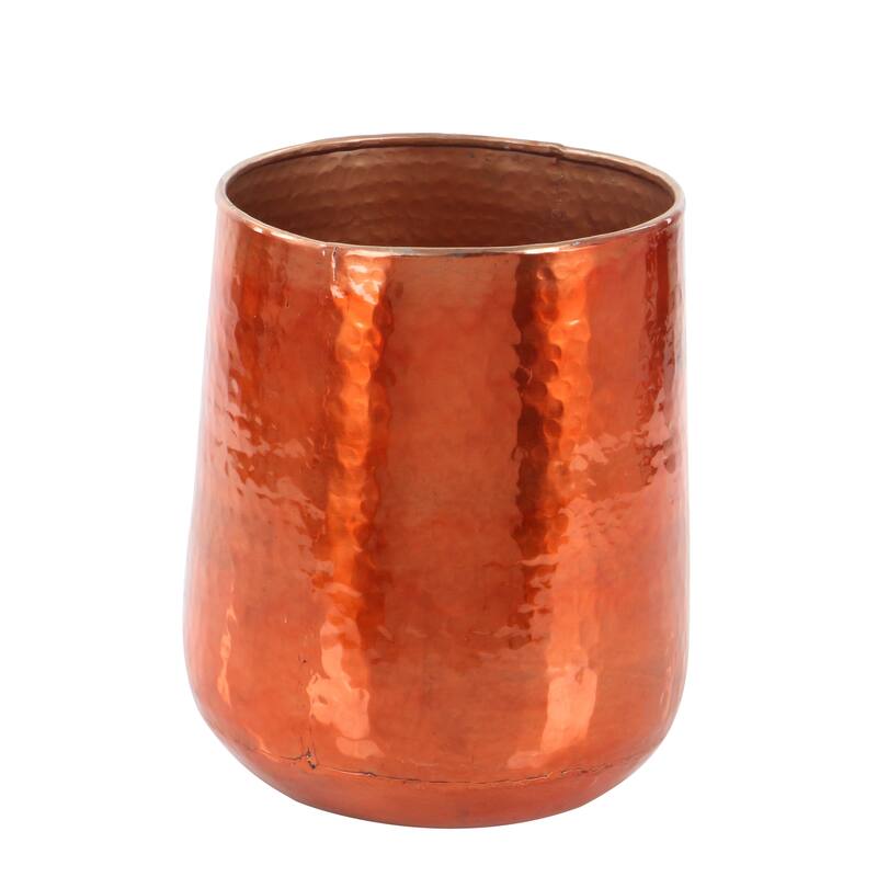 Aluminum Hammered Metal Glam Planter in Copper or Silver (Set of 3)