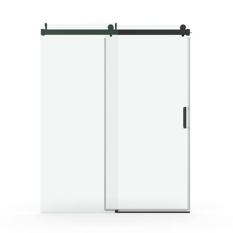 Sliding Frameless Shower Door with 3/8 Inch (10mm) Thick Tampered Glass