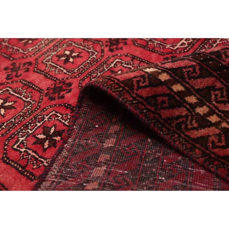 ECARPETGALLERY Hand-knotted Baluch Red Wool Rug - 2'10 x 6'1