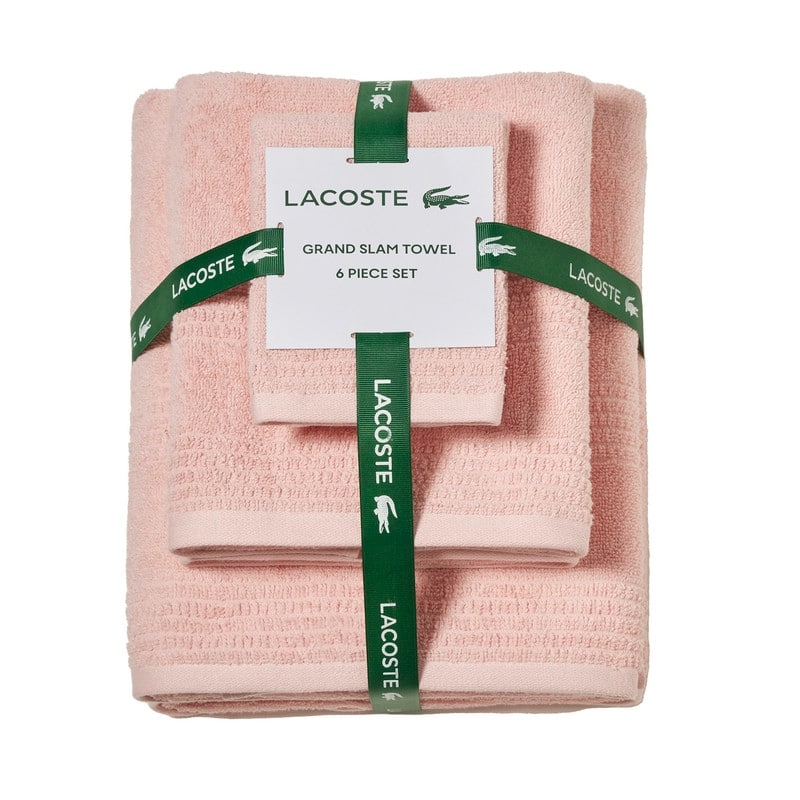Lacoste Grand Slam 6-Piece Premium Towel Set - Light Pink