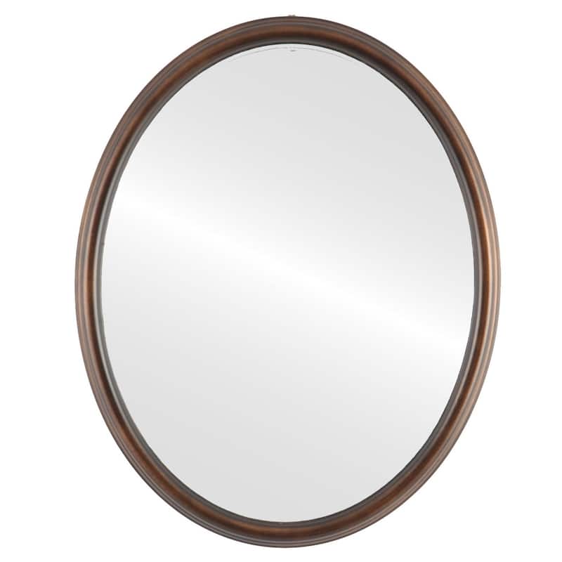 Hamilton Framed Oval Mirror in Rubbed Bronze Lip