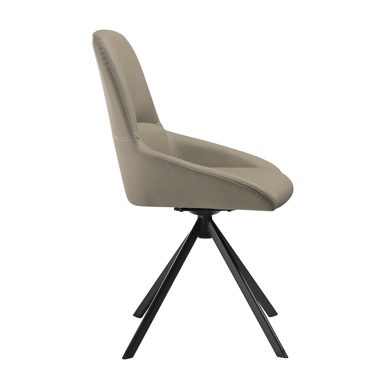 Maverick Swivel Upholstered Dining Chair with Black Metal Legs - Set of 2
