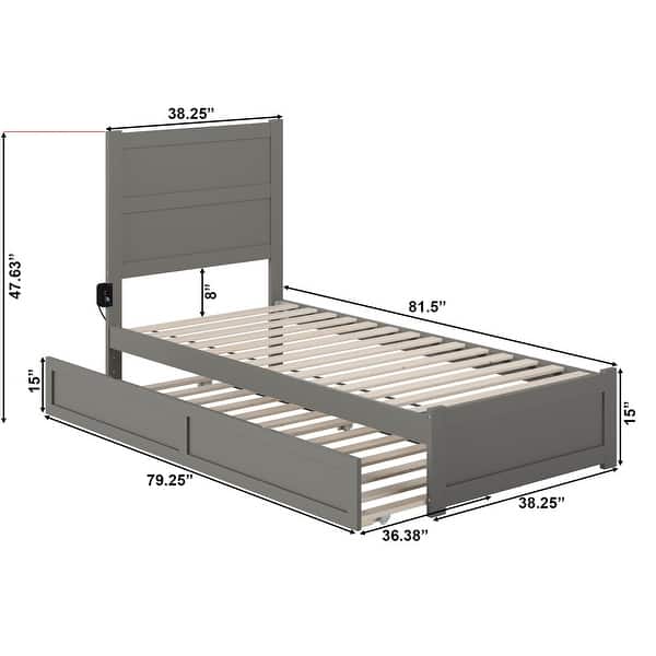 NoHo Twin Extra Long Bed with Footboard and Twin Extra Long Trundle in ...