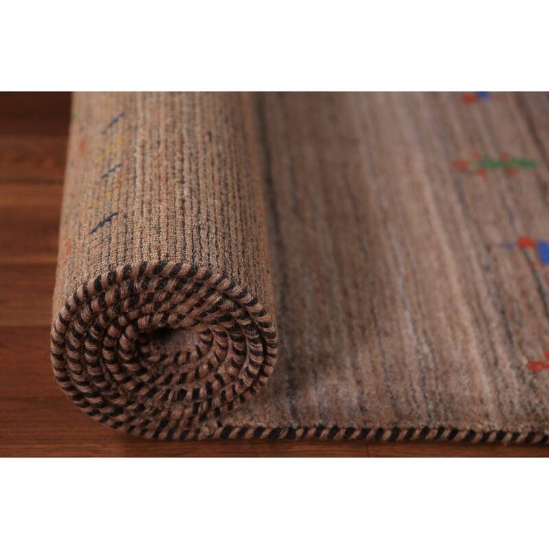 Striped Gabbeh Tribal Runner Rug Handmade Wool Carpet - 2'4" x 9'9"