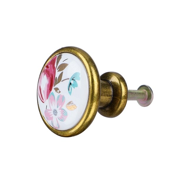 Ceramic Knobs Vintage Knob Drawer Pull Handle Furniture Cabinet Cupboard Wardrobe Dresser Decorative #2 - 1pcs