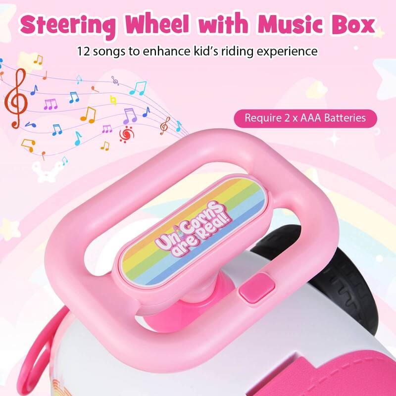 Costway Kids Ride On Push Car with Music Under-Seat Storage Universal