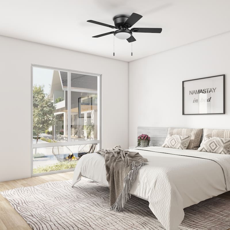 Honeywell 42" Braystone Indoor Matte Black Ceiling Fan with Light & Pull Chain - 42 Inches